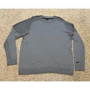 Nike Tiger Woods Collection Gray Engineered Wool Blend Knit Sweater Size XL EUC